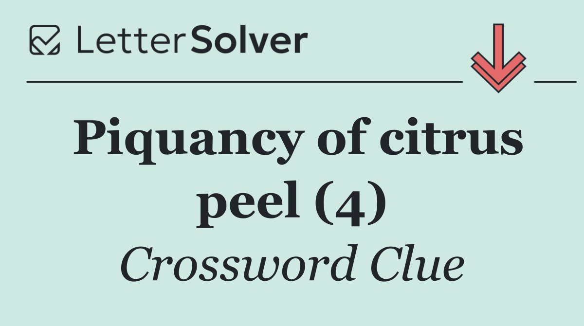 Piquancy of citrus peel (4)
