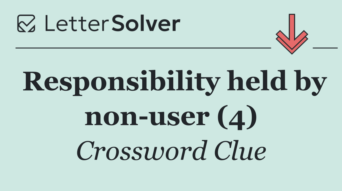 Responsibility held by non user (4)