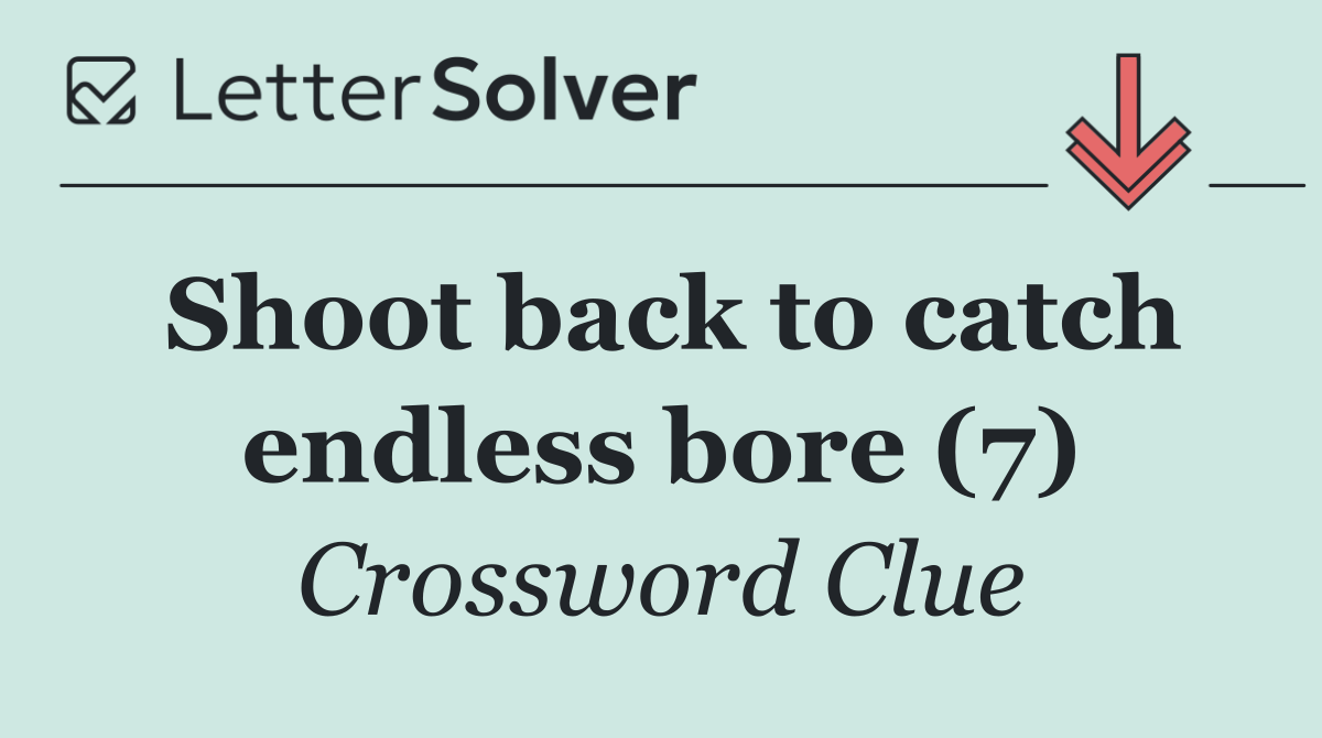 Shoot back to catch endless bore (7)