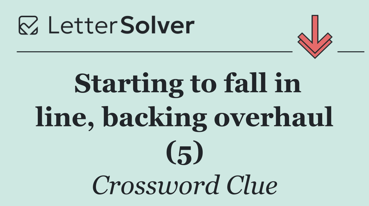 Starting to fall in line, backing overhaul (5)