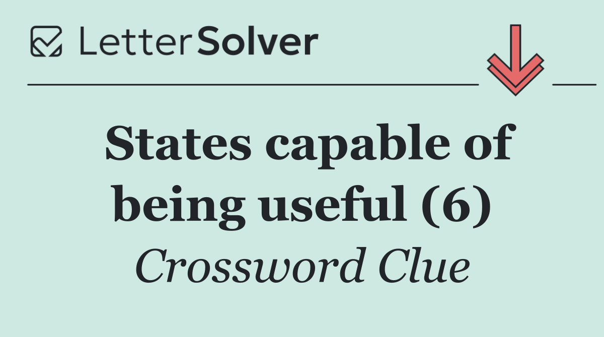 States capable of being useful (6)