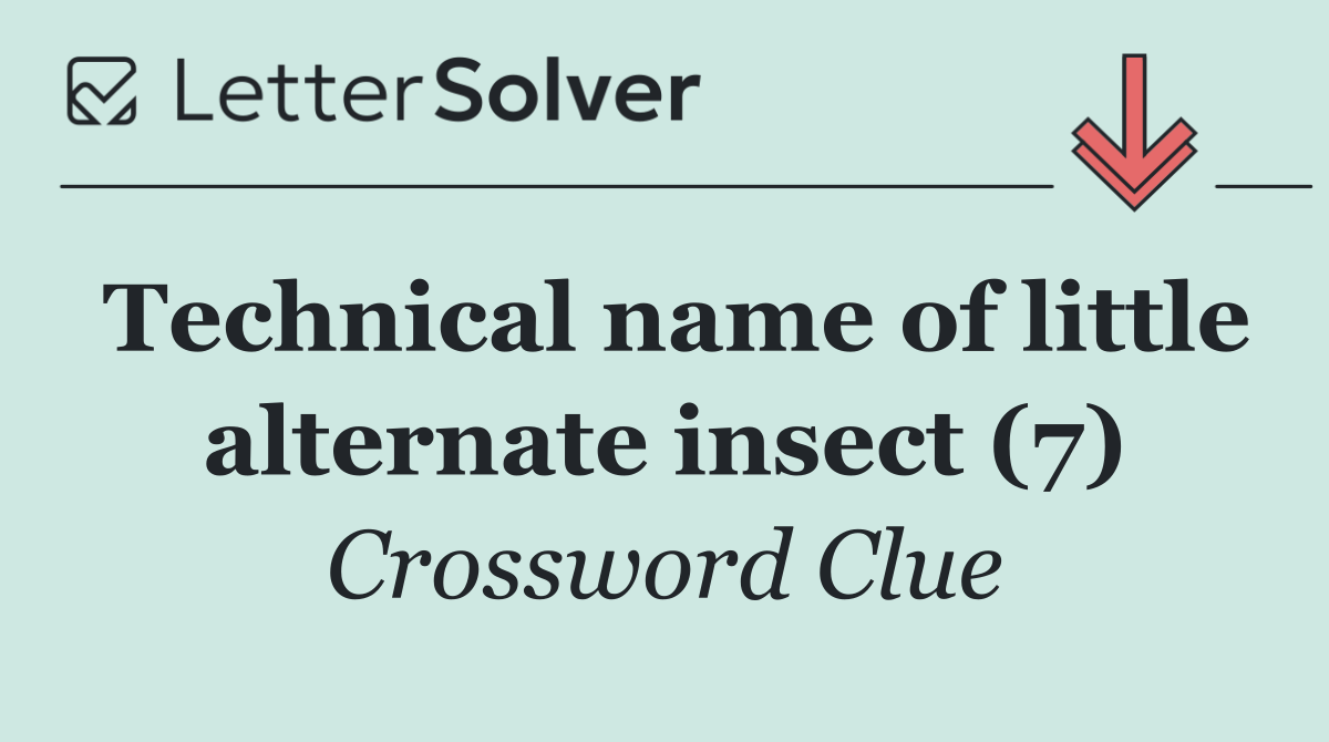 Technical name of little alternate insect (7)
