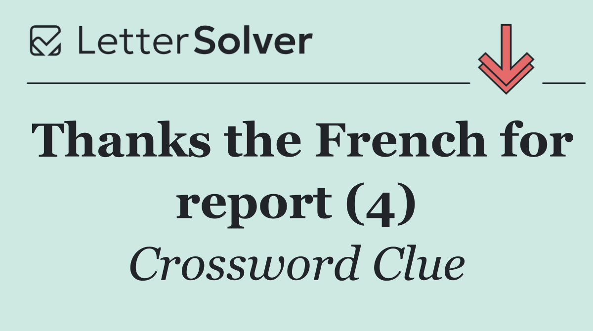 Thanks the French for report (4)