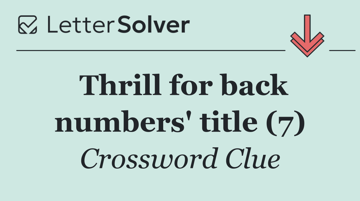 Thrill for back numbers' title (7)
