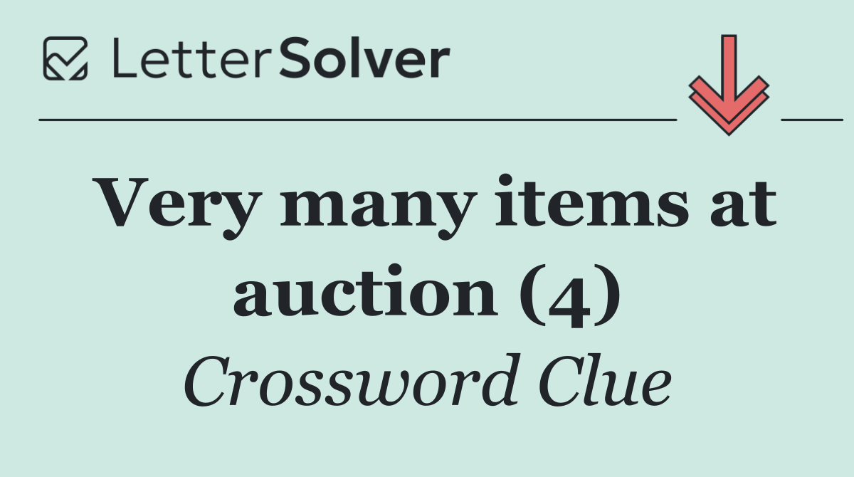 Very many items at auction (4)