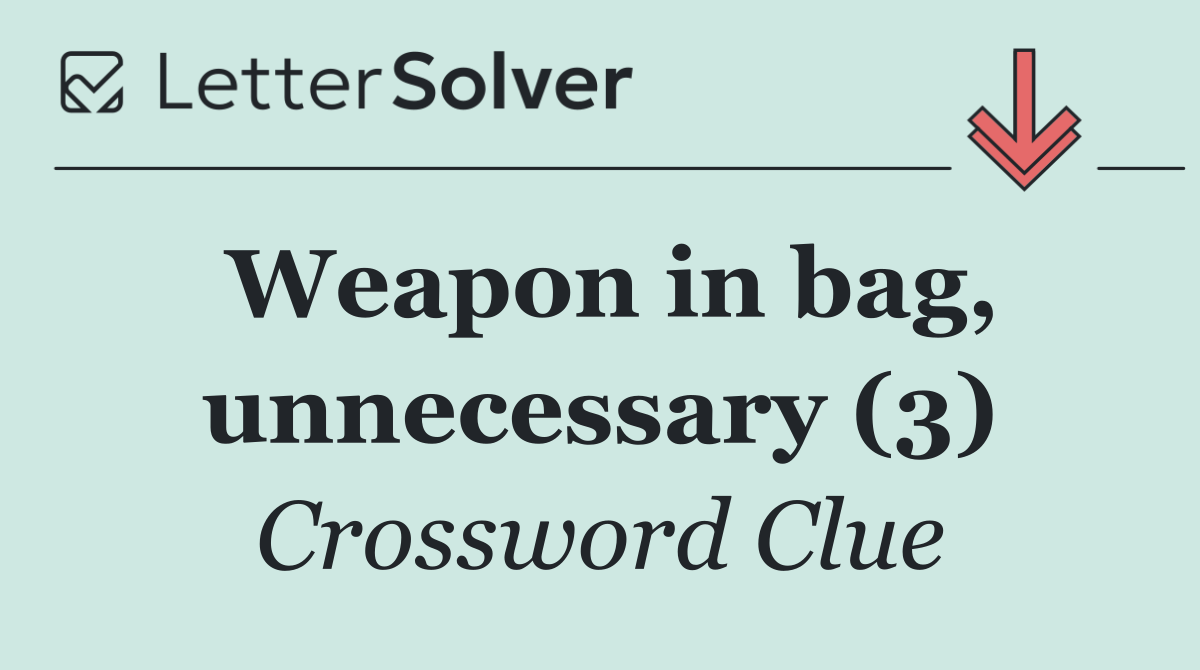 Weapon in bag, unnecessary (3)