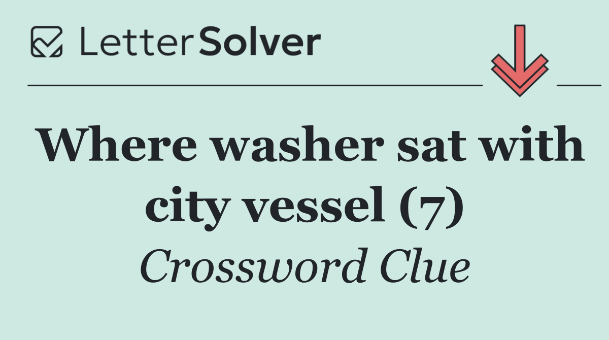 Where washer sat with city vessel (7)