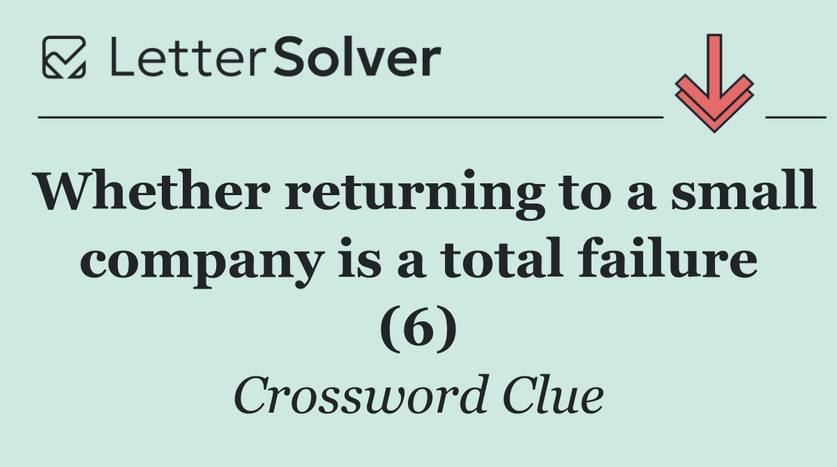 Whether returning to a small company is a total failure (6)