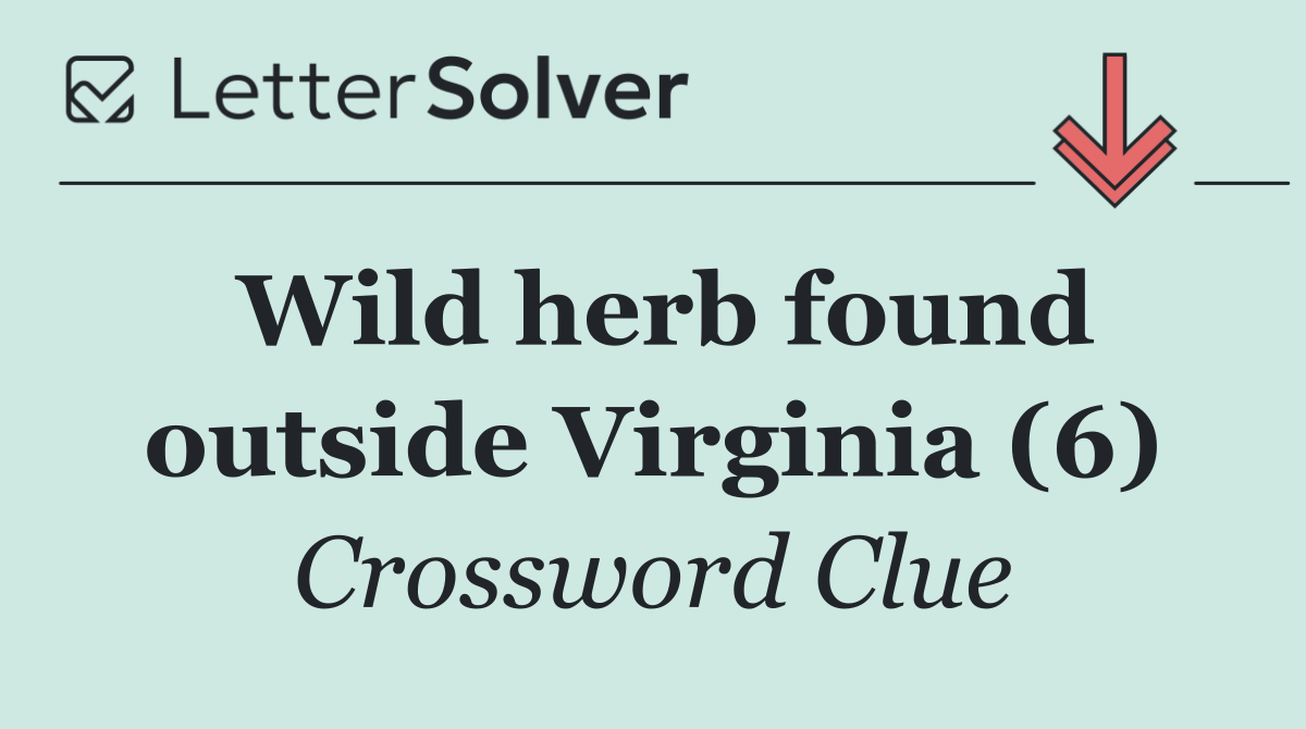 Wild herb found outside Virginia (6)