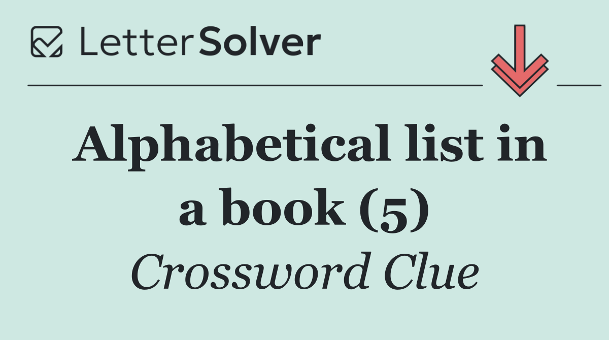 Alphabetical list in a book (5)