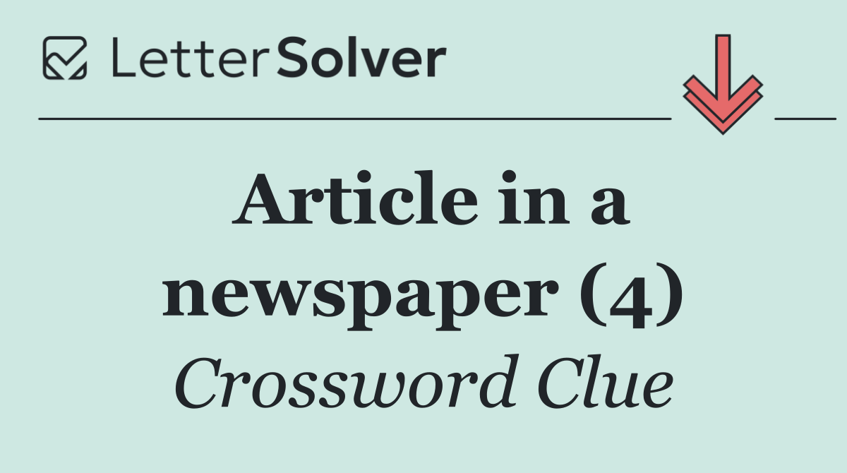 Article in a newspaper (4)