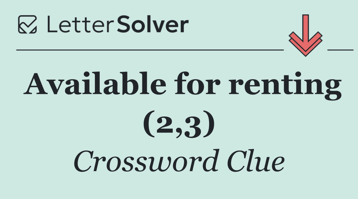 Available for renting (2,3)