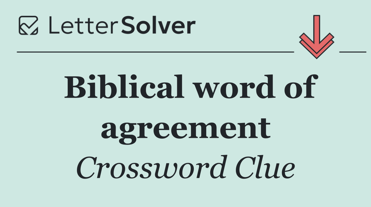 Biblical word of agreement