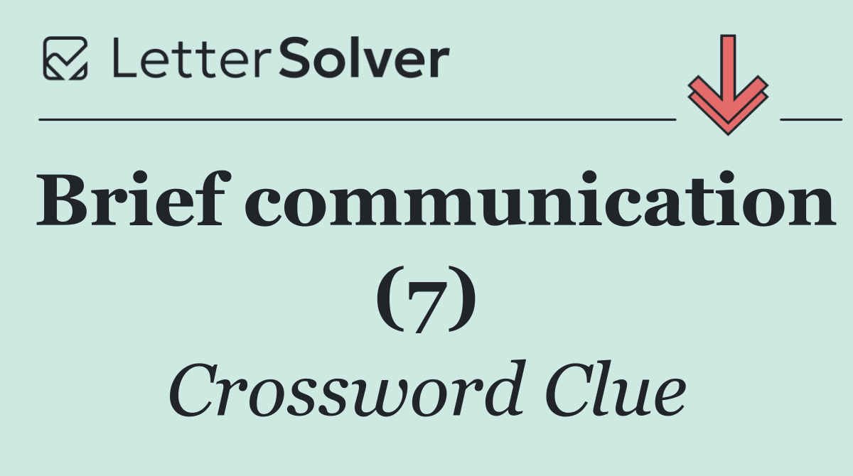 Brief communication (7)
