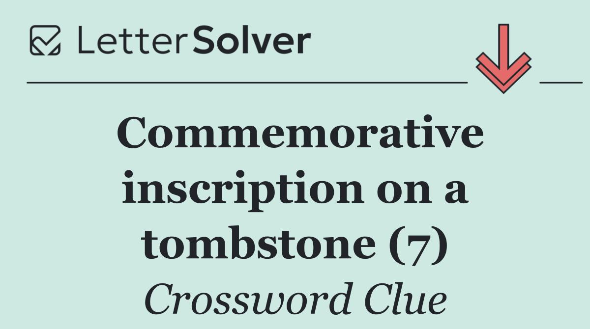 Commemorative inscription on a tombstone (7)