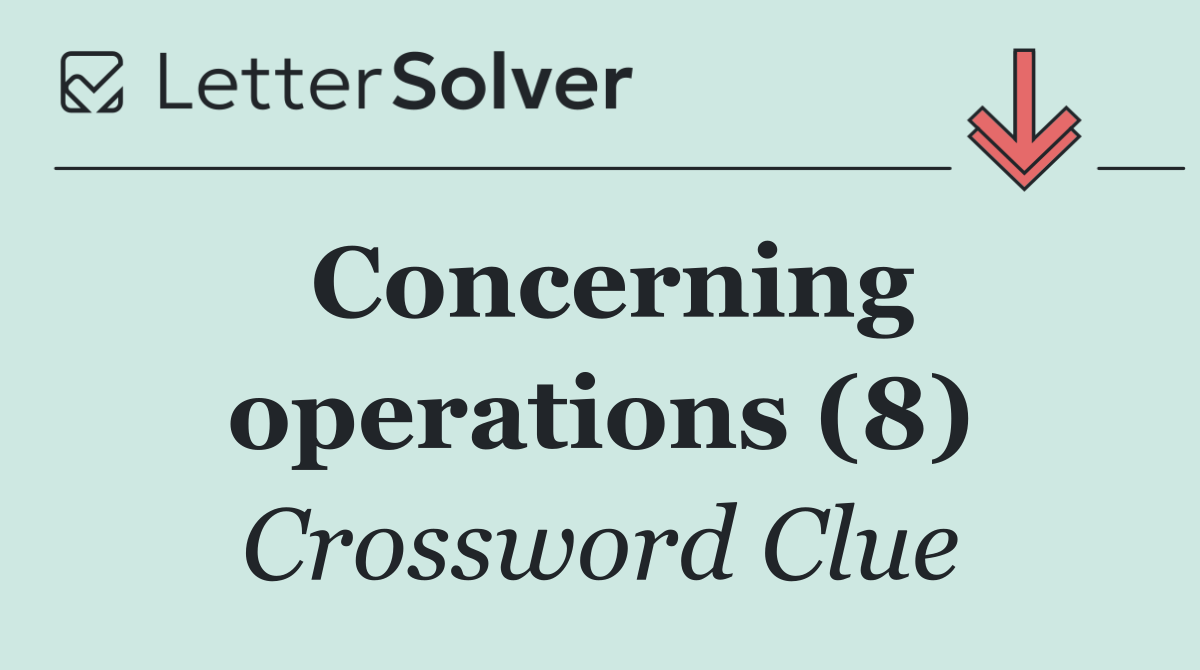 Concerning operations (8)