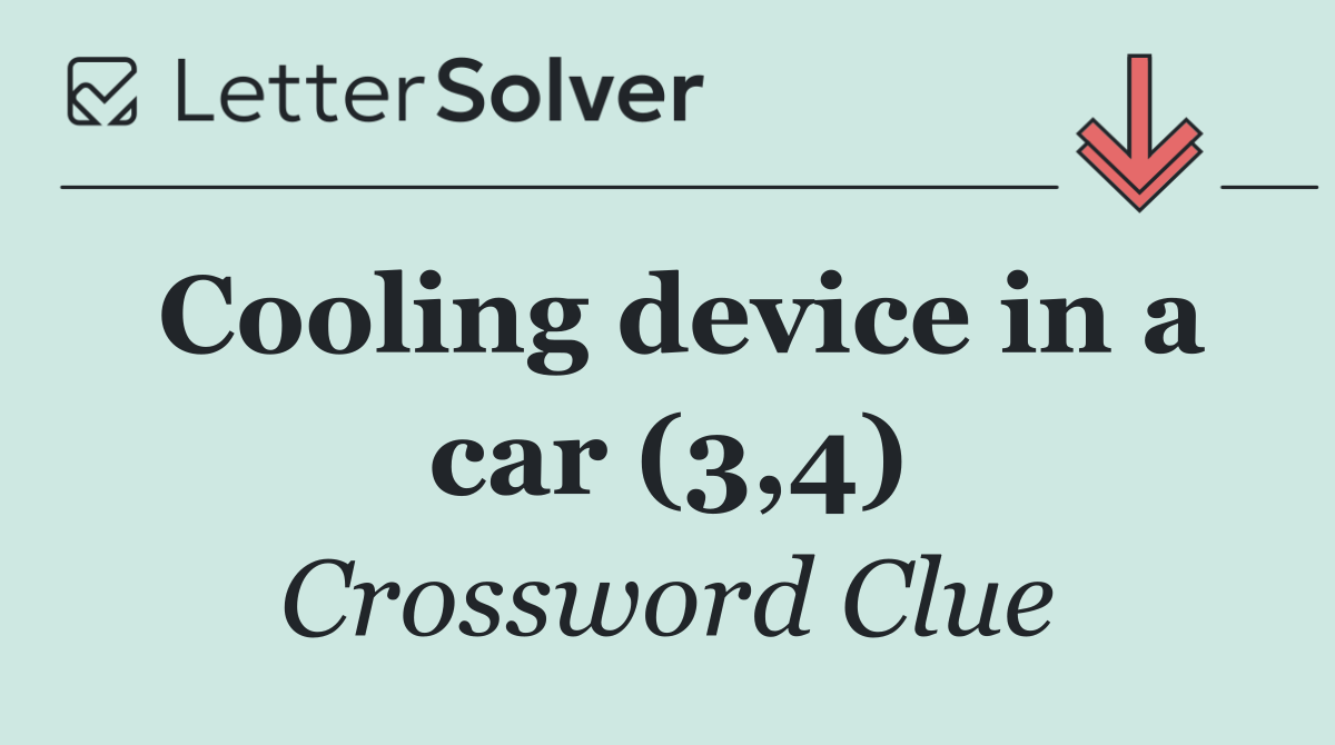 Cooling device in a car (3,4)