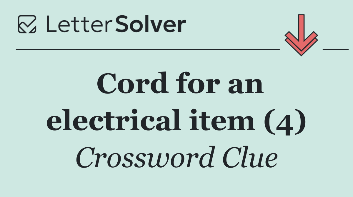 Cord for an electrical item (4)