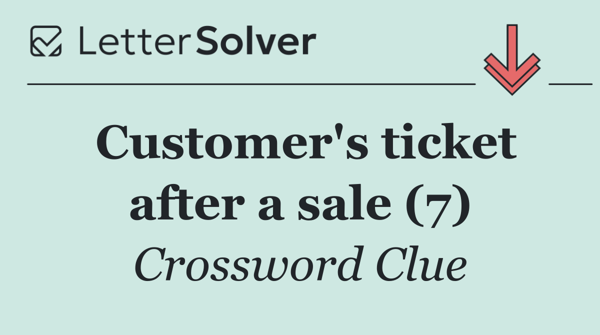 Customer's ticket after a sale (7)