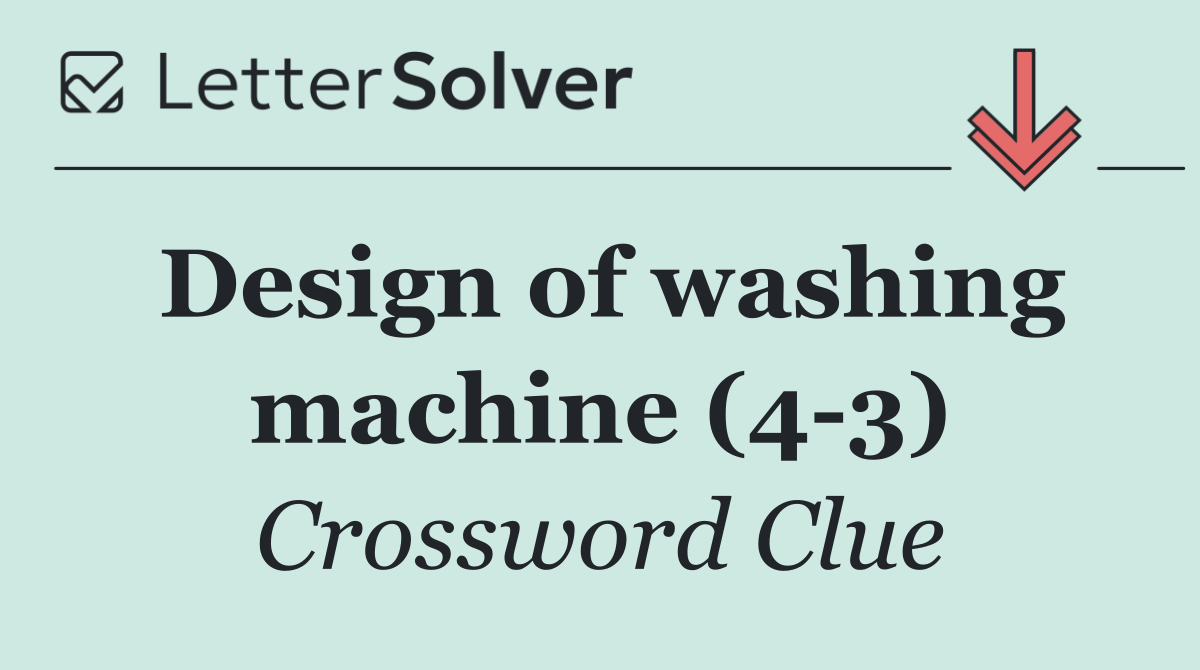 Design of washing machine (4 3)