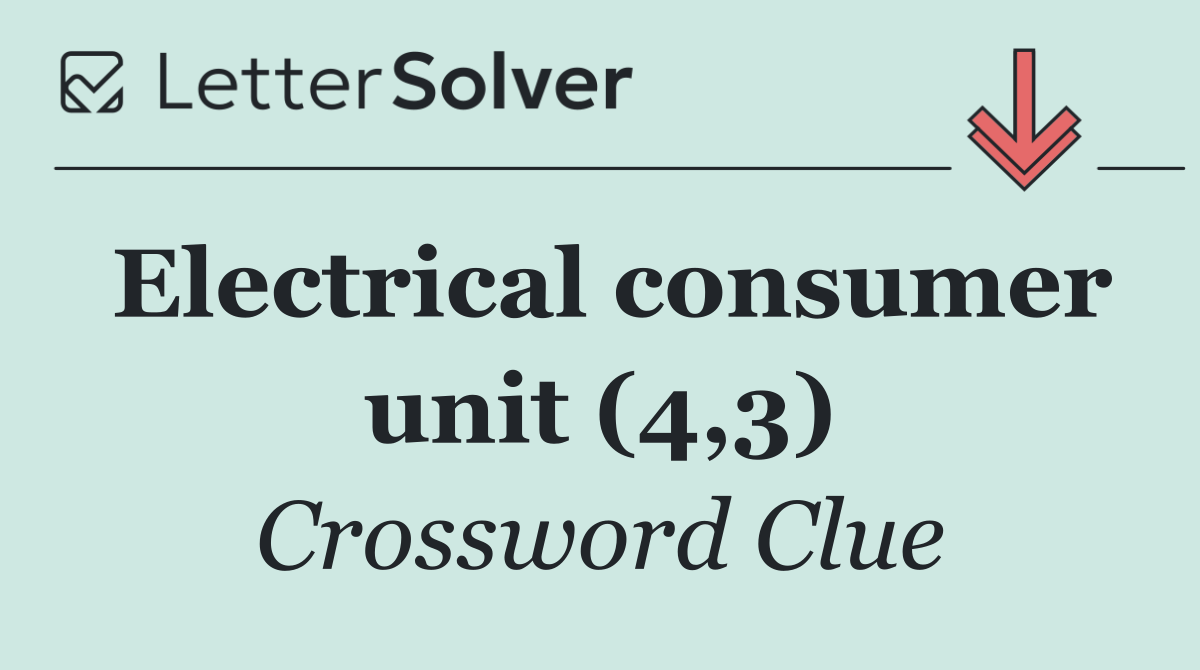 Electrical consumer unit (4,3)