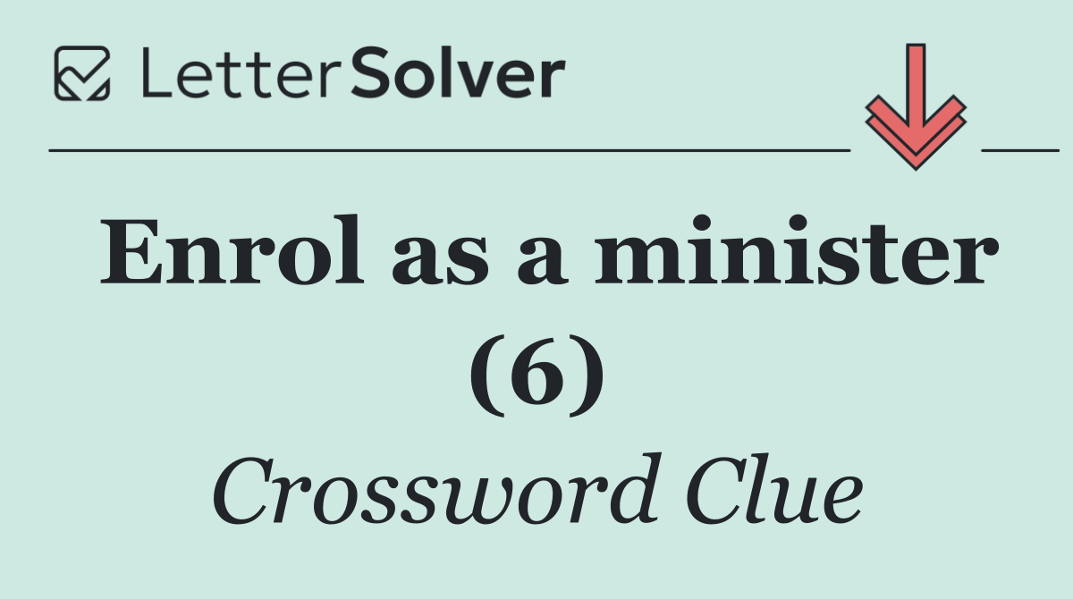 Enrol as a minister (6)