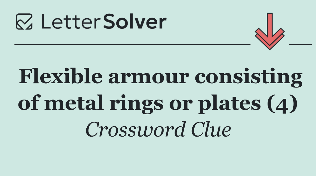 Flexible armour consisting of metal rings or plates (4)