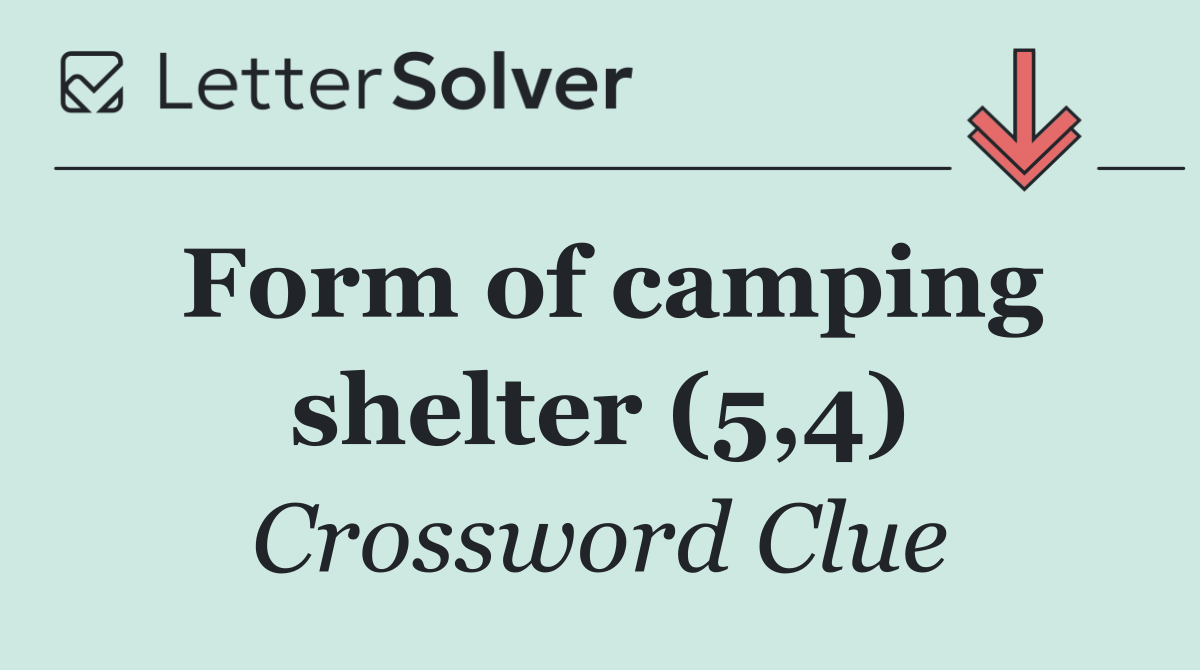 Form of camping shelter (5,4)