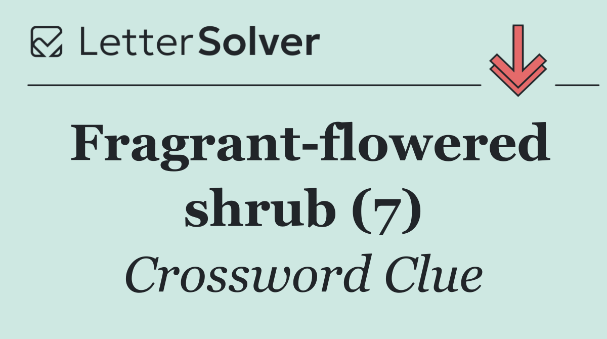 Fragrant flowered shrub (7)