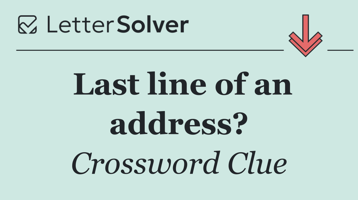 Last line of an address?