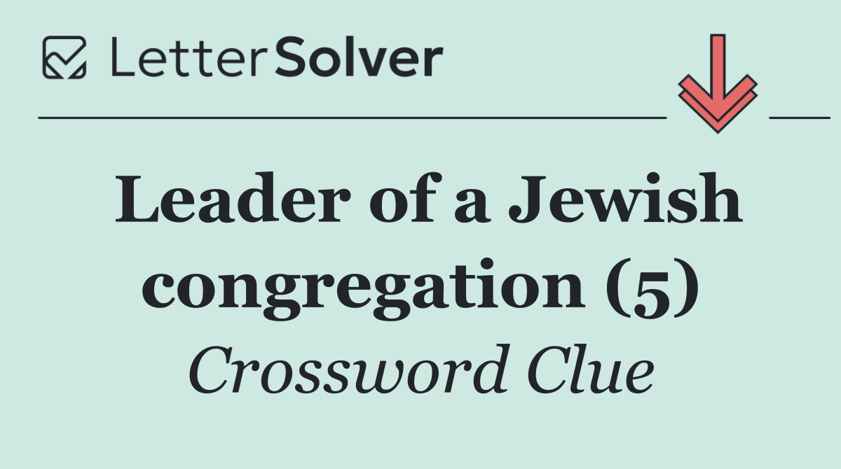 Leader of a Jewish congregation (5)