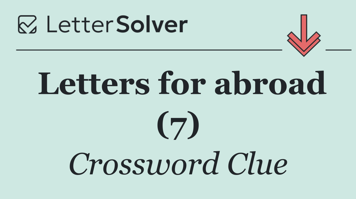 Letters for abroad (7)