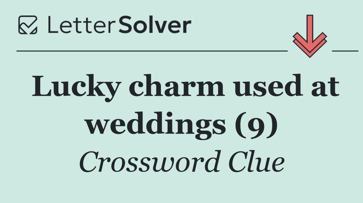 Lucky charm used at weddings (9)