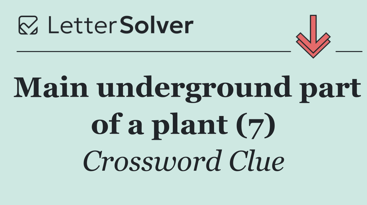 Main underground part of a plant (7)