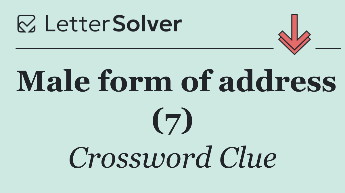 Male form of address (7)