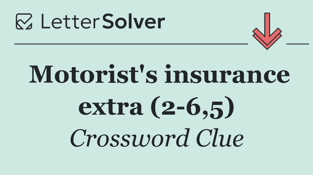 Motorist's insurance extra (2 6,5)