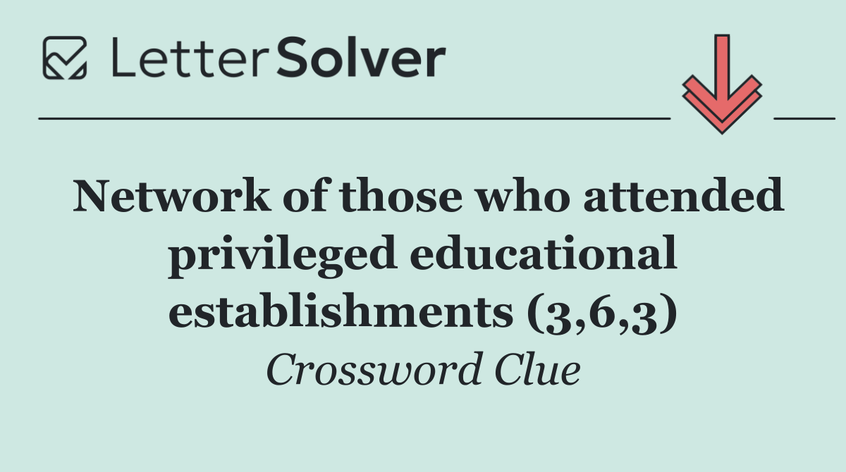 Network of those who attended privileged educational establishments (3,6,3)