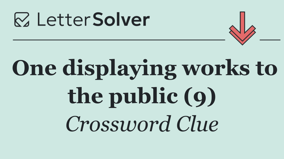 One displaying works to the public (9)