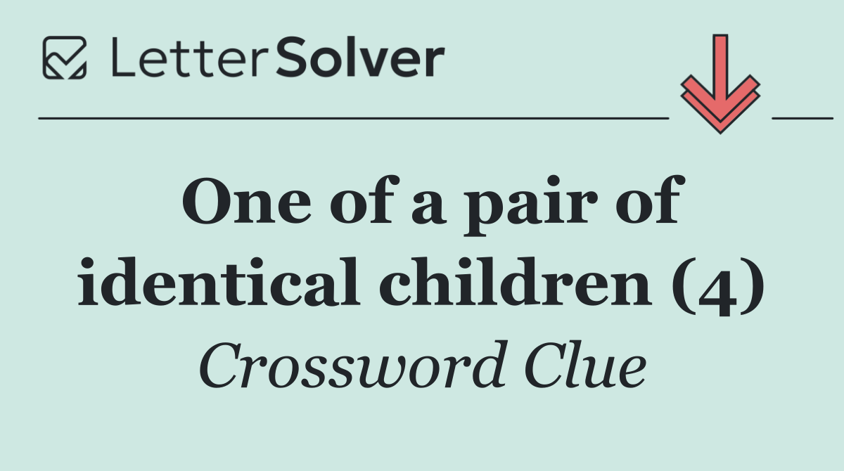 One of a pair of identical children (4)