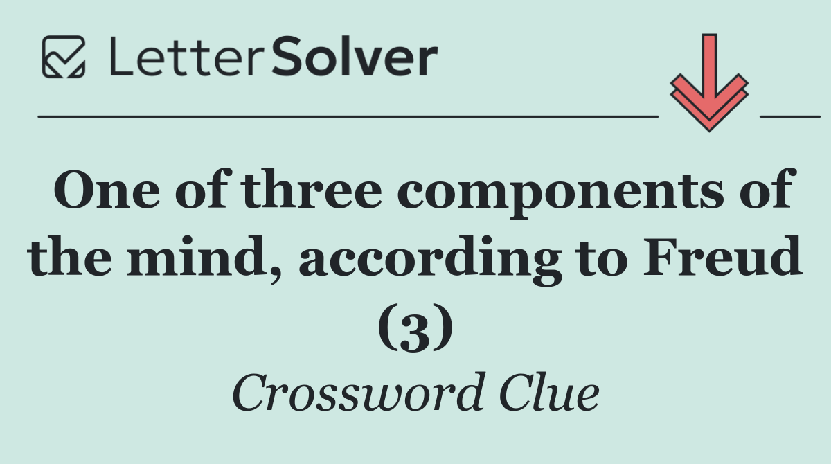 One of three components of the mind, according to Freud (3)