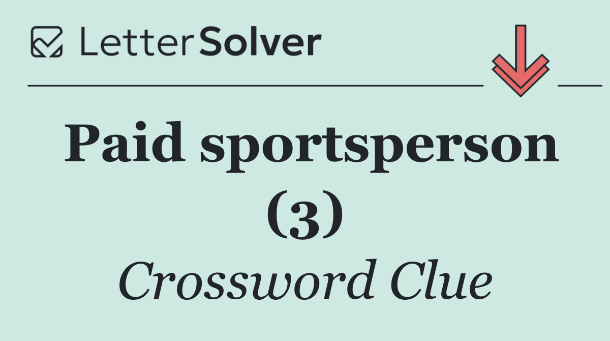 Paid sportsperson (3)