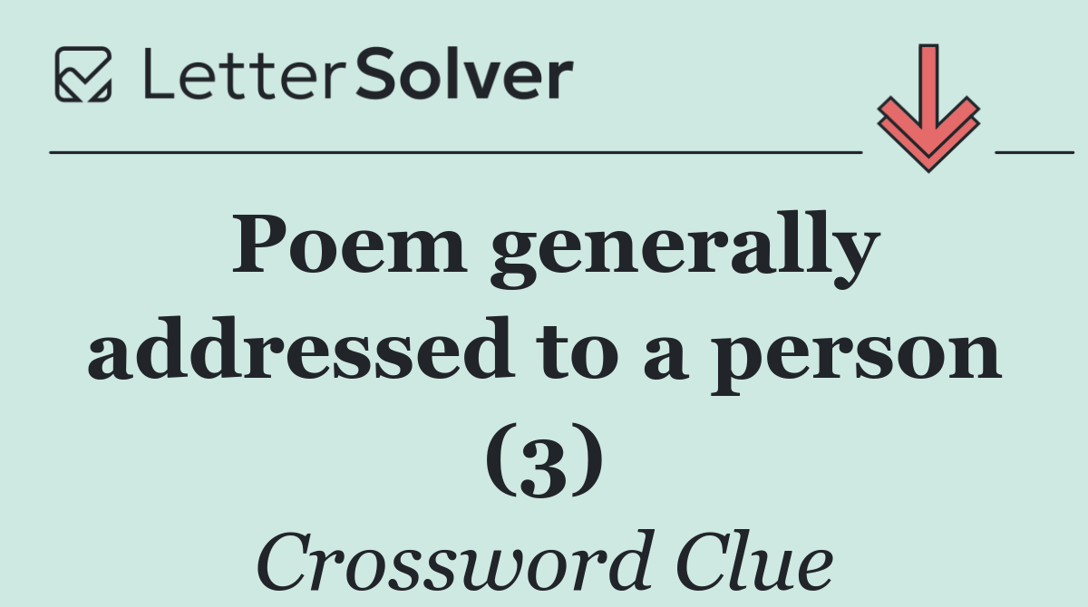 Poem generally addressed to a person (3)