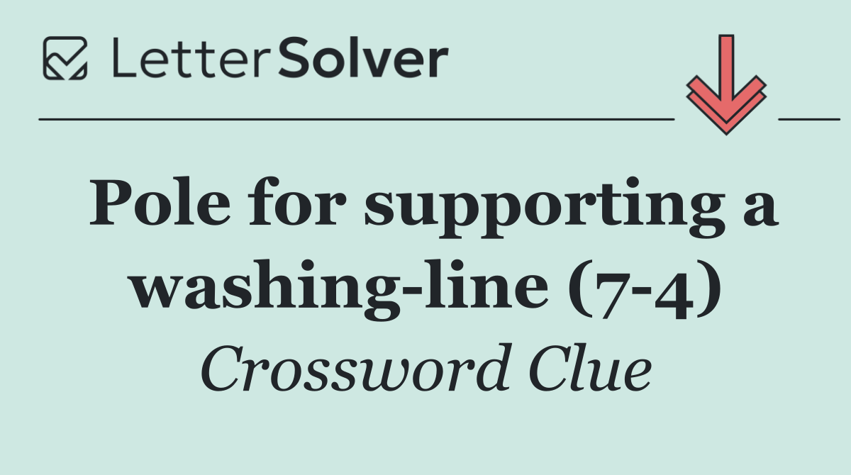 Pole for supporting a washing line (7 4)