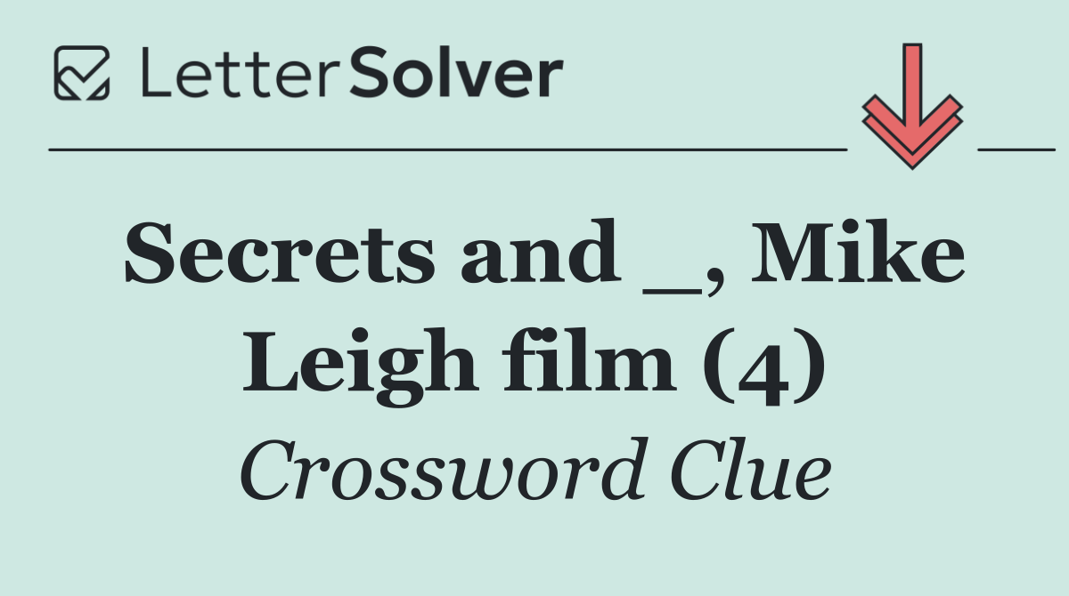 Secrets and _, Mike Leigh film (4)