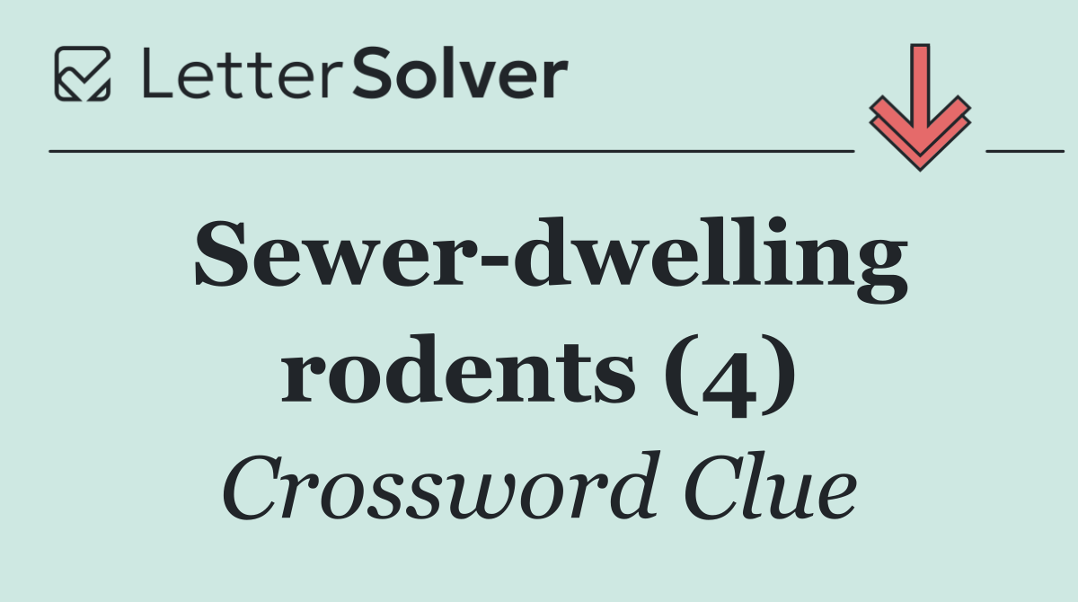 Sewer dwelling rodents (4)