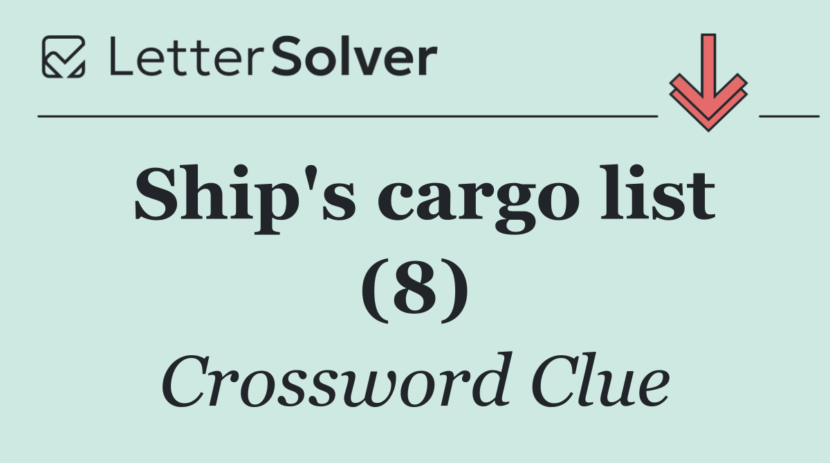 Ship's cargo list (8)