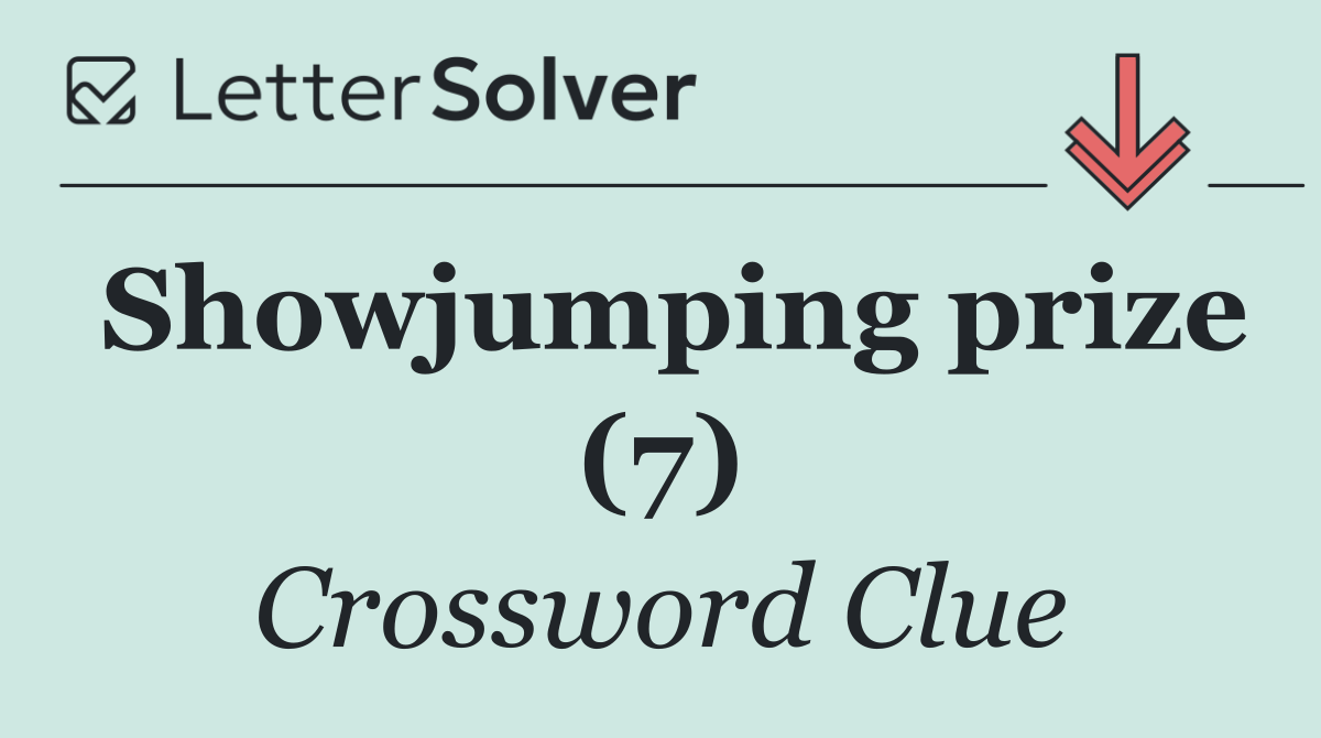 Showjumping prize (7)