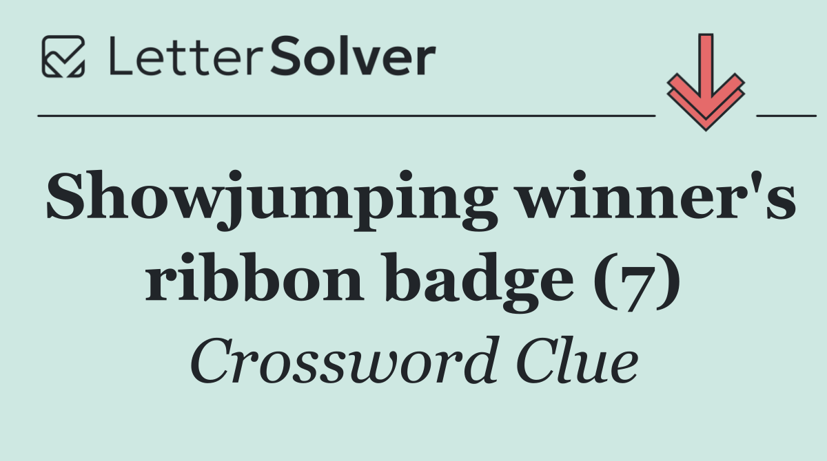 Showjumping winner's ribbon badge (7)