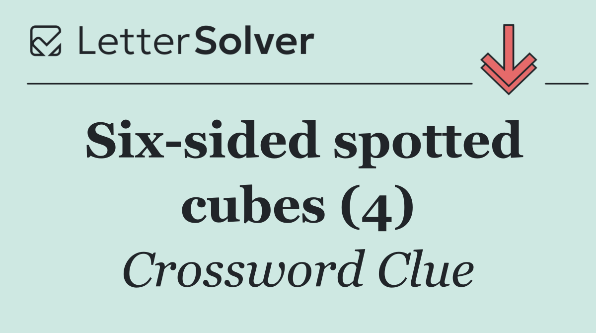 Six sided spotted cubes (4)