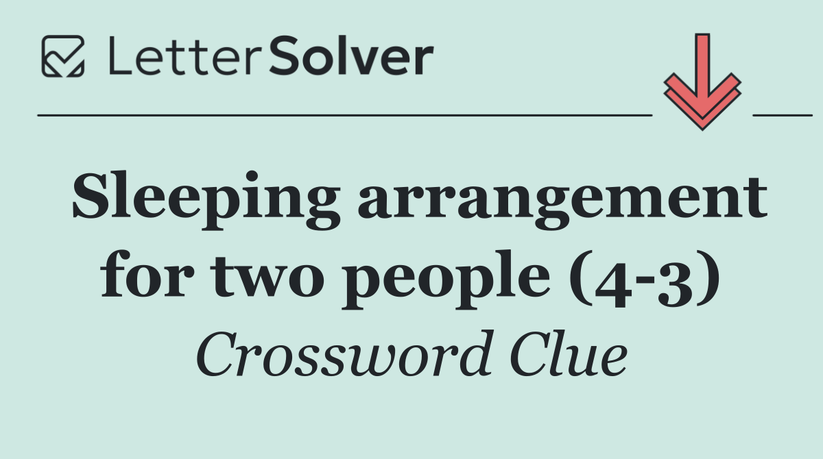 Sleeping arrangement for two people (4 3)